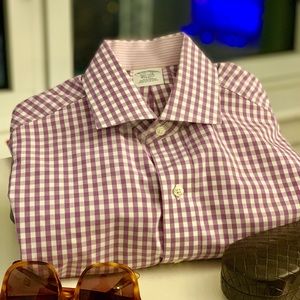 NWOT Brooks Brothers purple gingham shirt